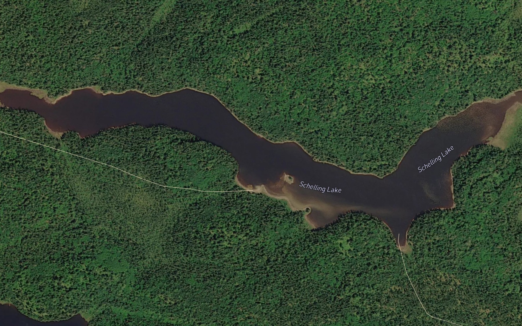 Satellite map of the Schelling Lake