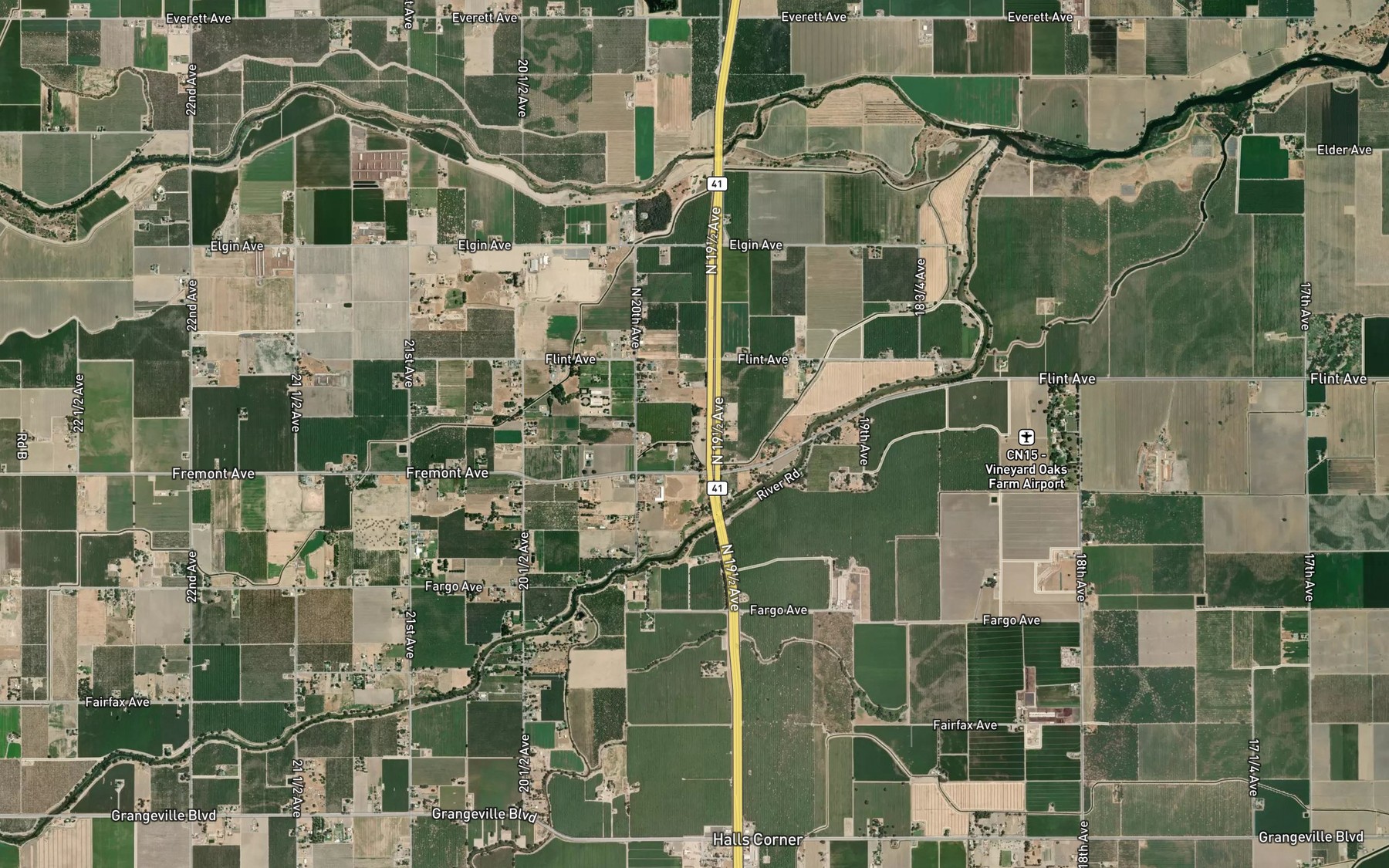 Satellite map of the South Branch Island Canal