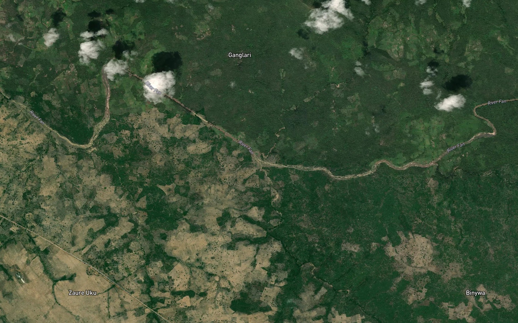 Satellite map of the Diddi River