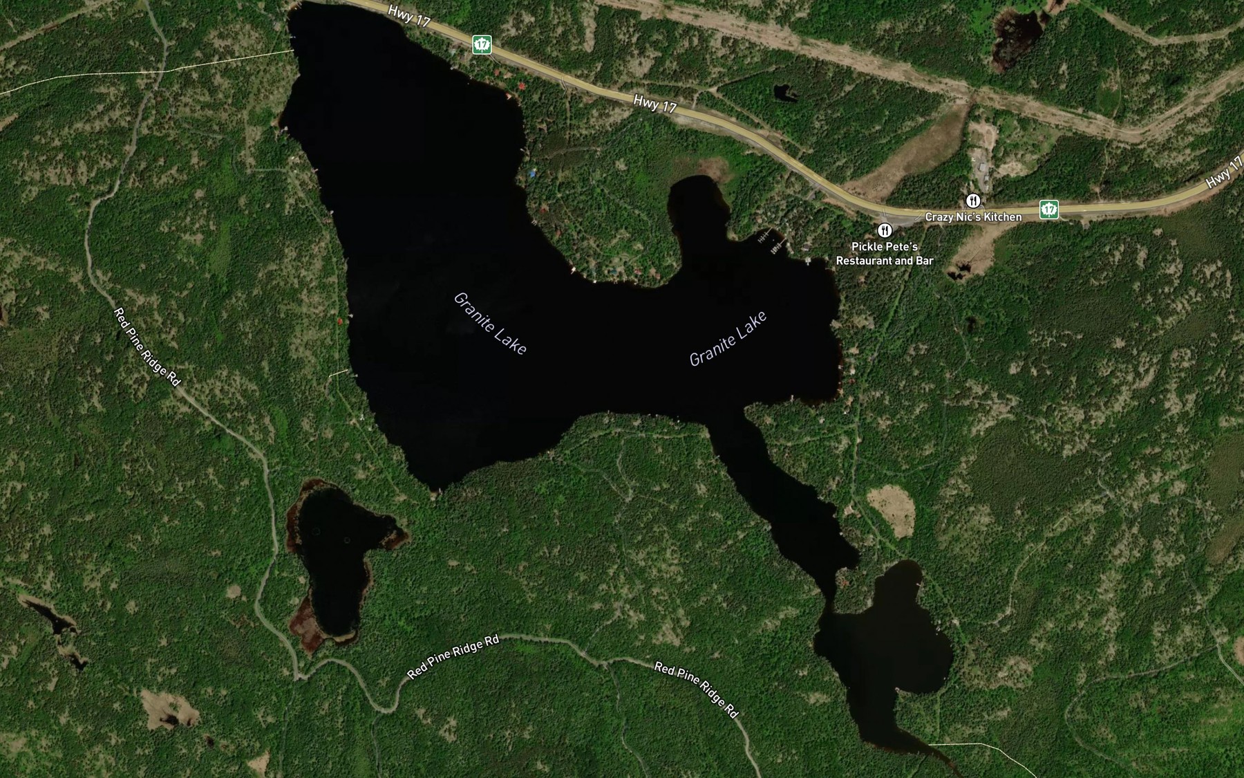 Satellite map of the Granite Lake