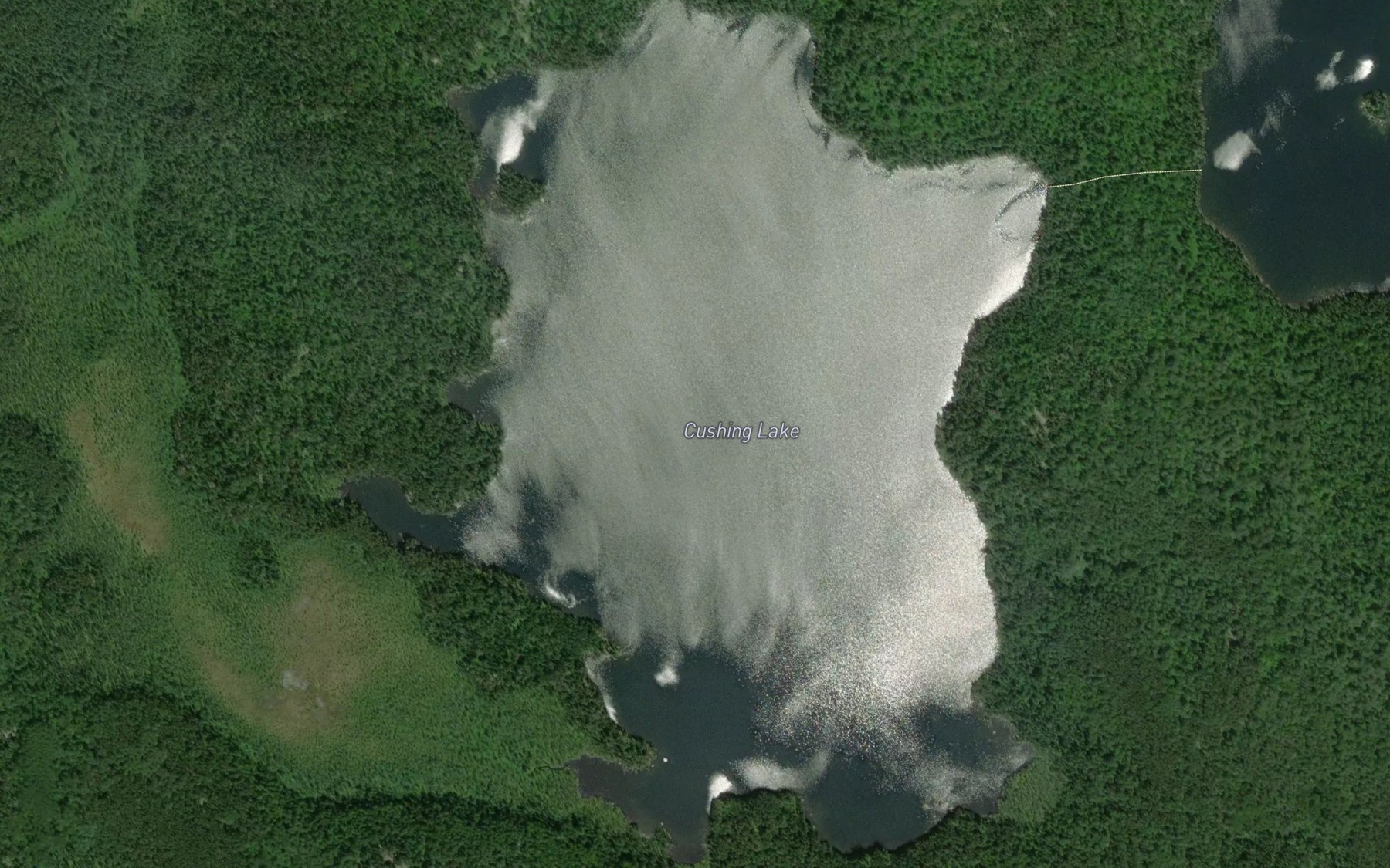 Satellite map of the Cushing Lake