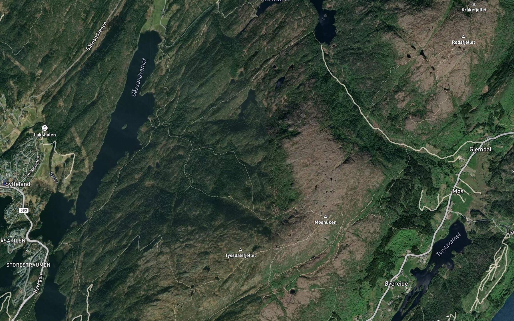Satellite map of the Tommerskartjorna