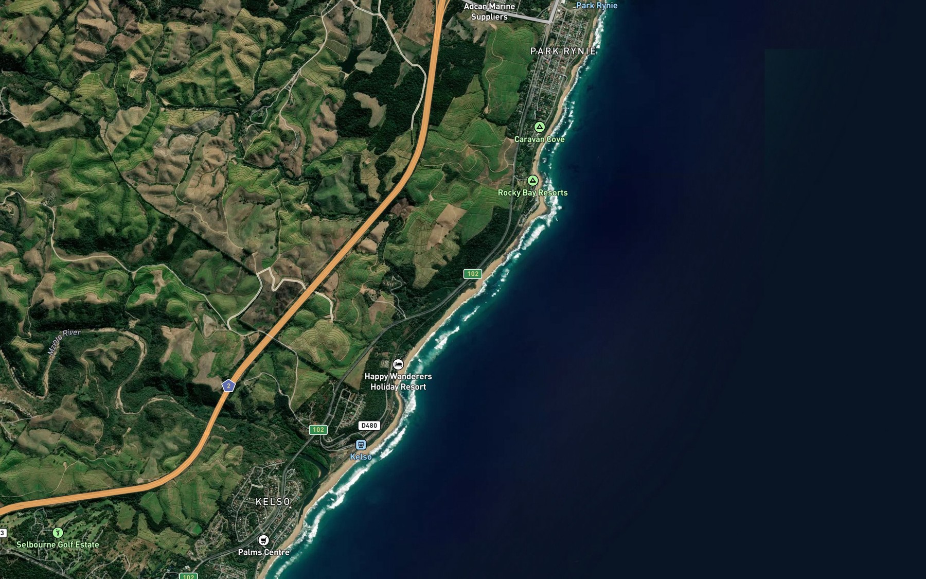 Satellite map of the Mzimayi