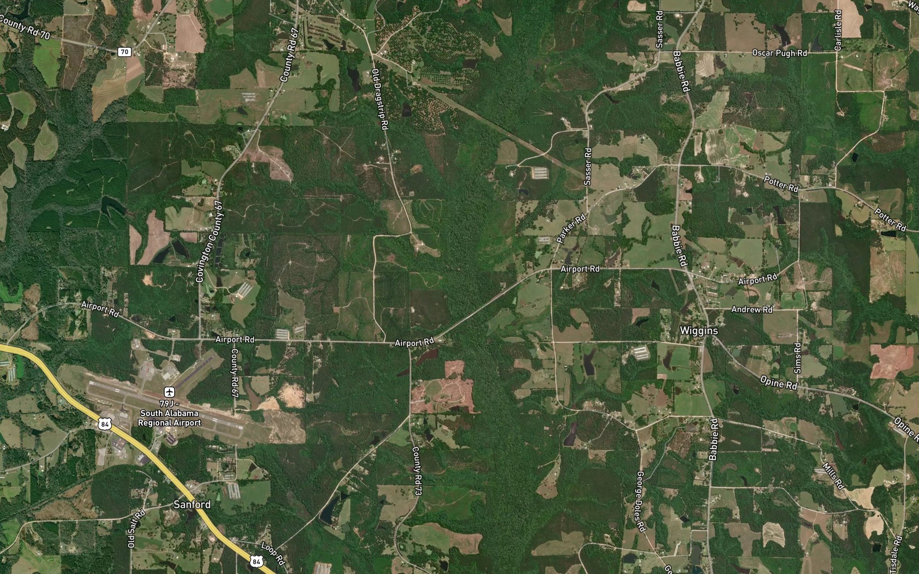 Satellite map of the Sasser Branch