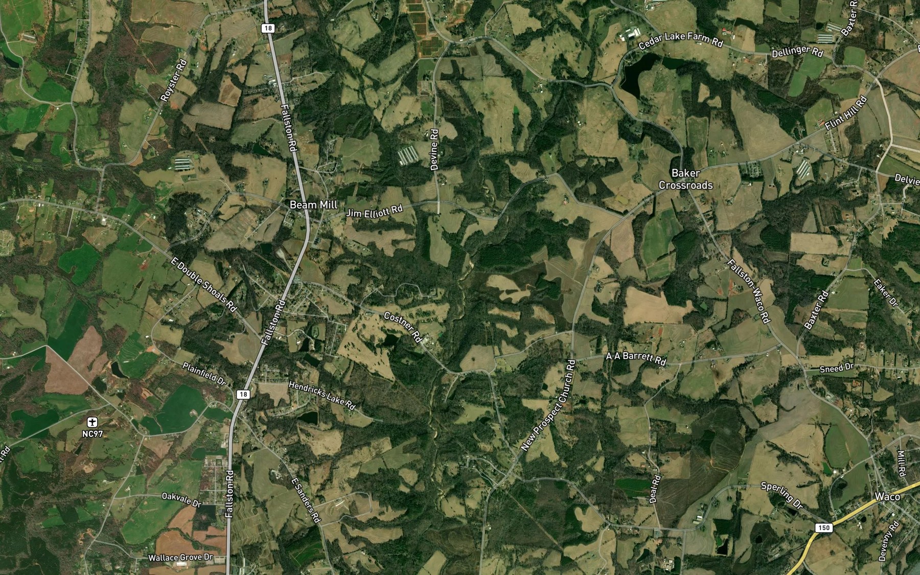 Satellite map of the Long Branch