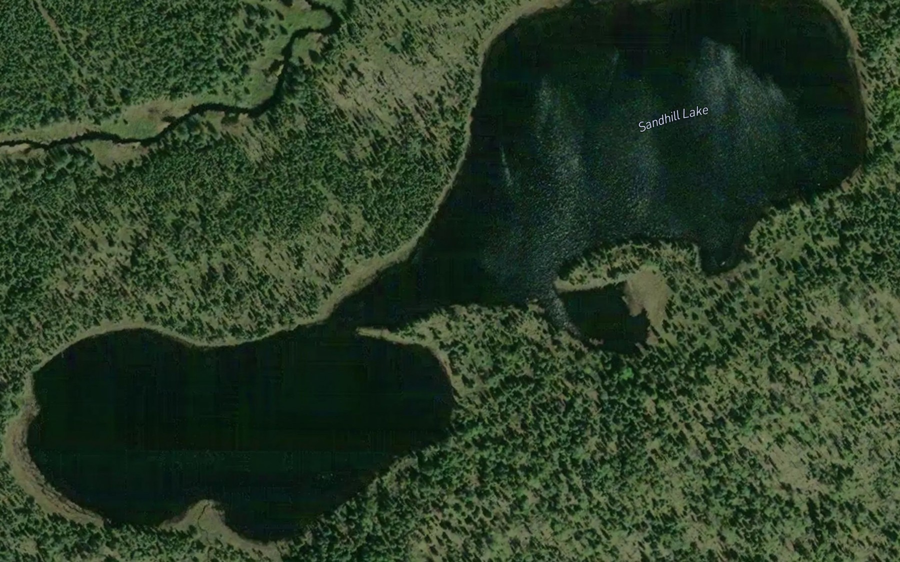 Satellite map of the Sandhill Lake