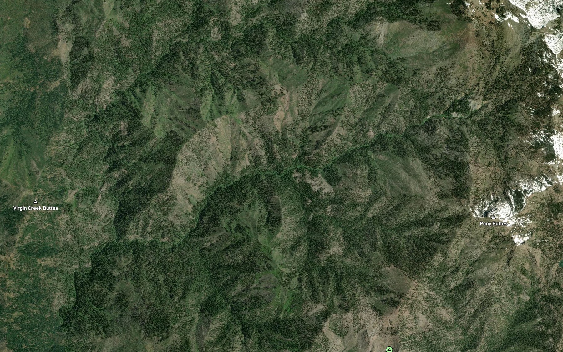 Satellite map of the Emigrant Creek