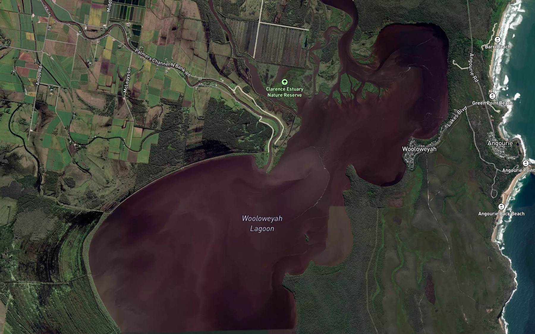 Satellite map of the Palmers Channel