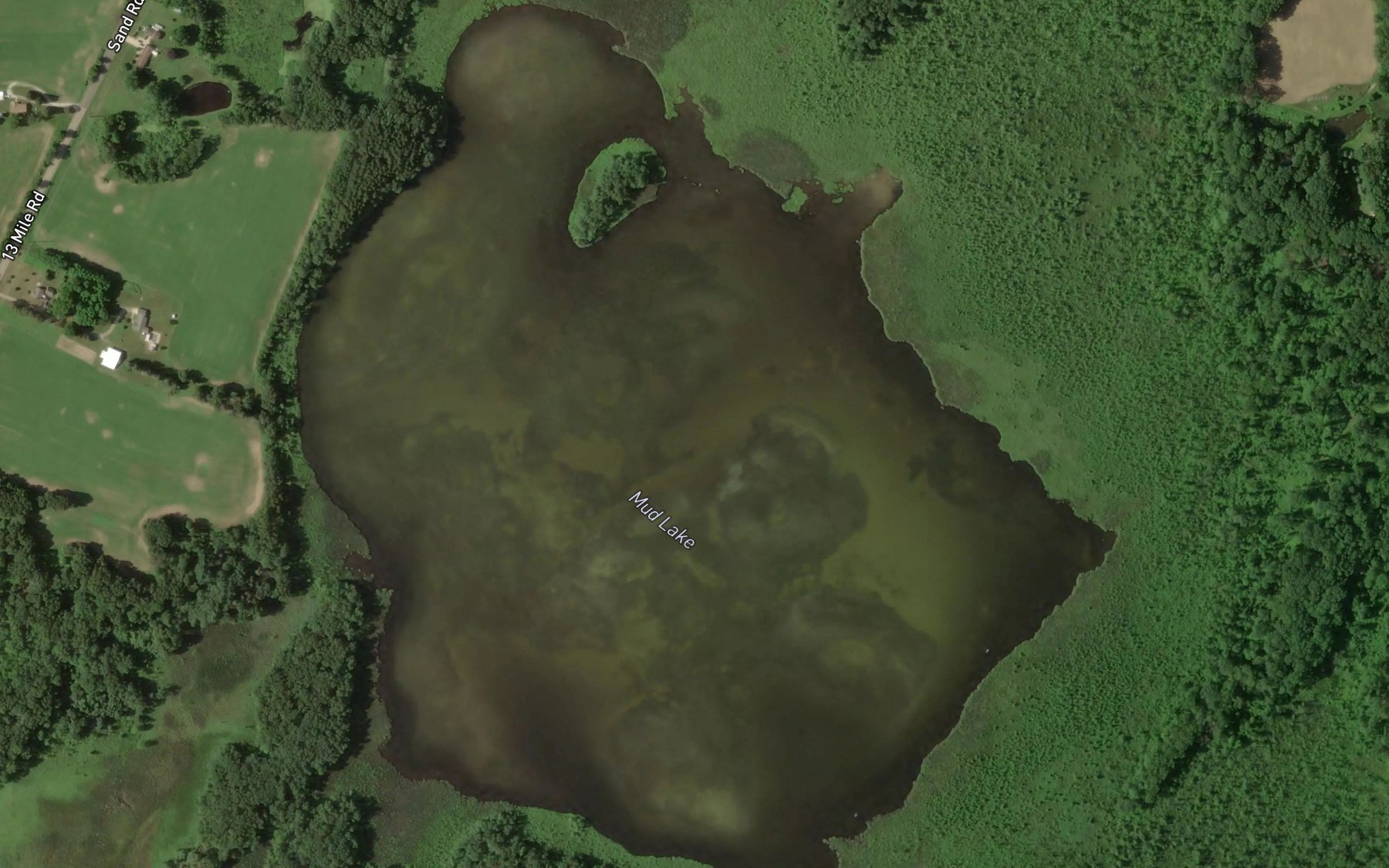 Satellite map of the Mud Lake