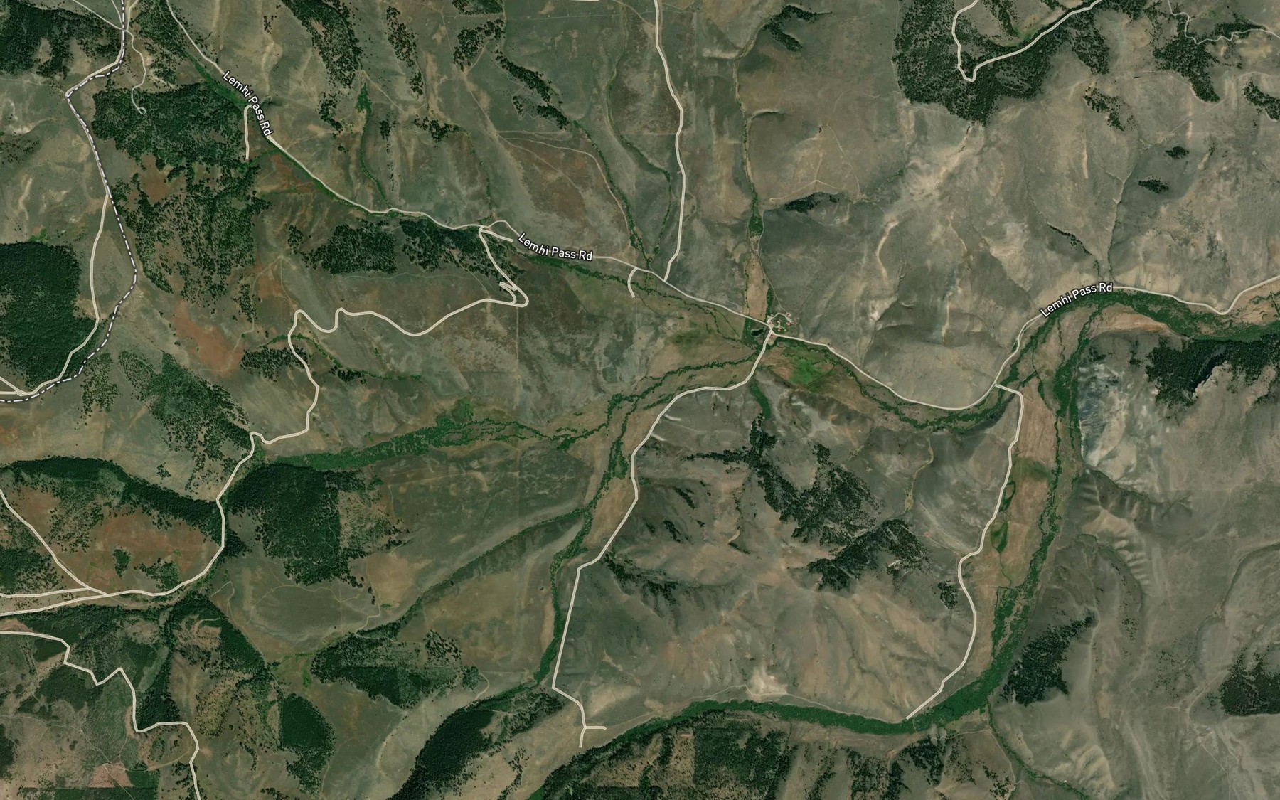 Satellite map of the Trapper Creek