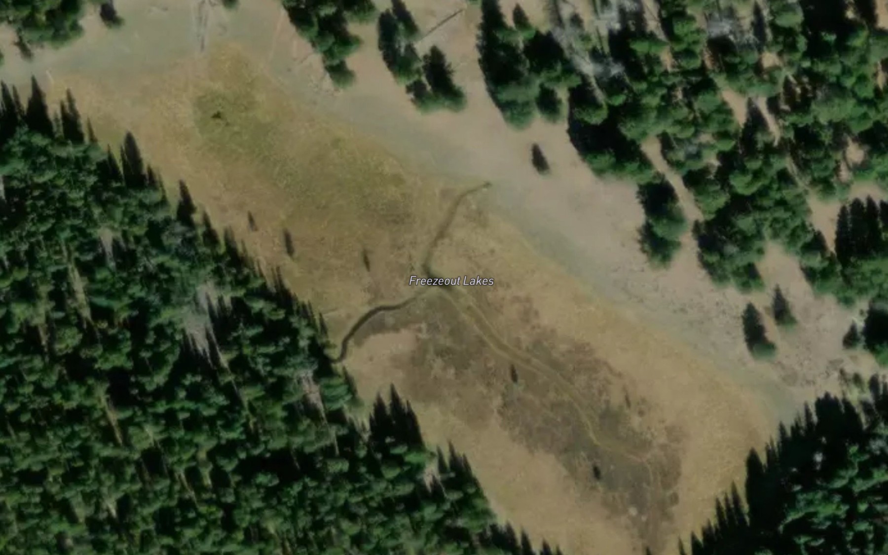 Satellite map of the Freezeout Lakes