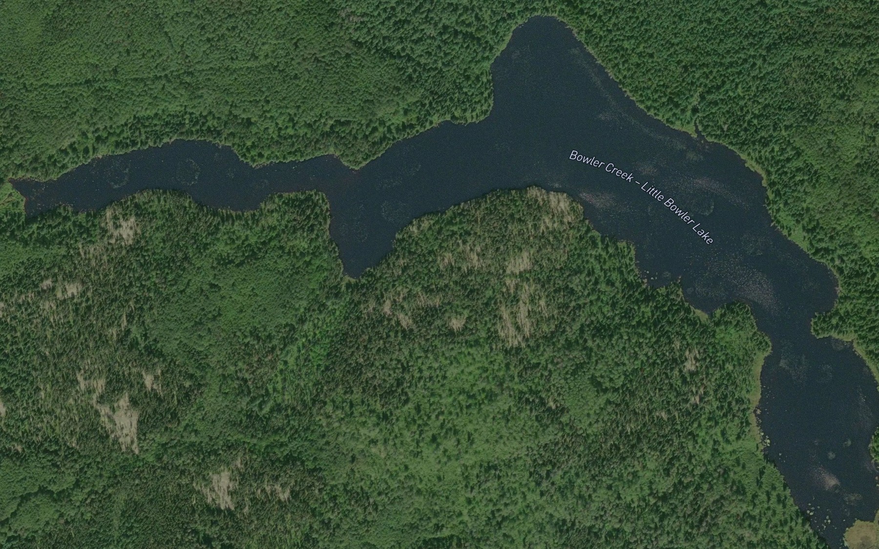 Satellite map of the Little Bowler Lake
