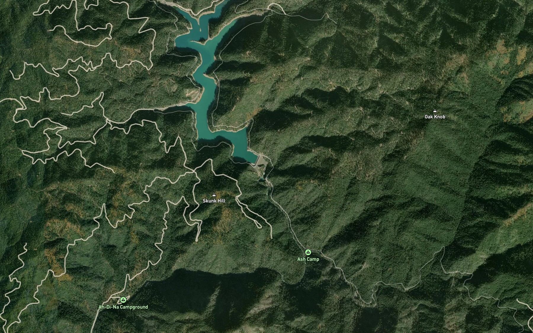 Satellite map of the Lizard Creek