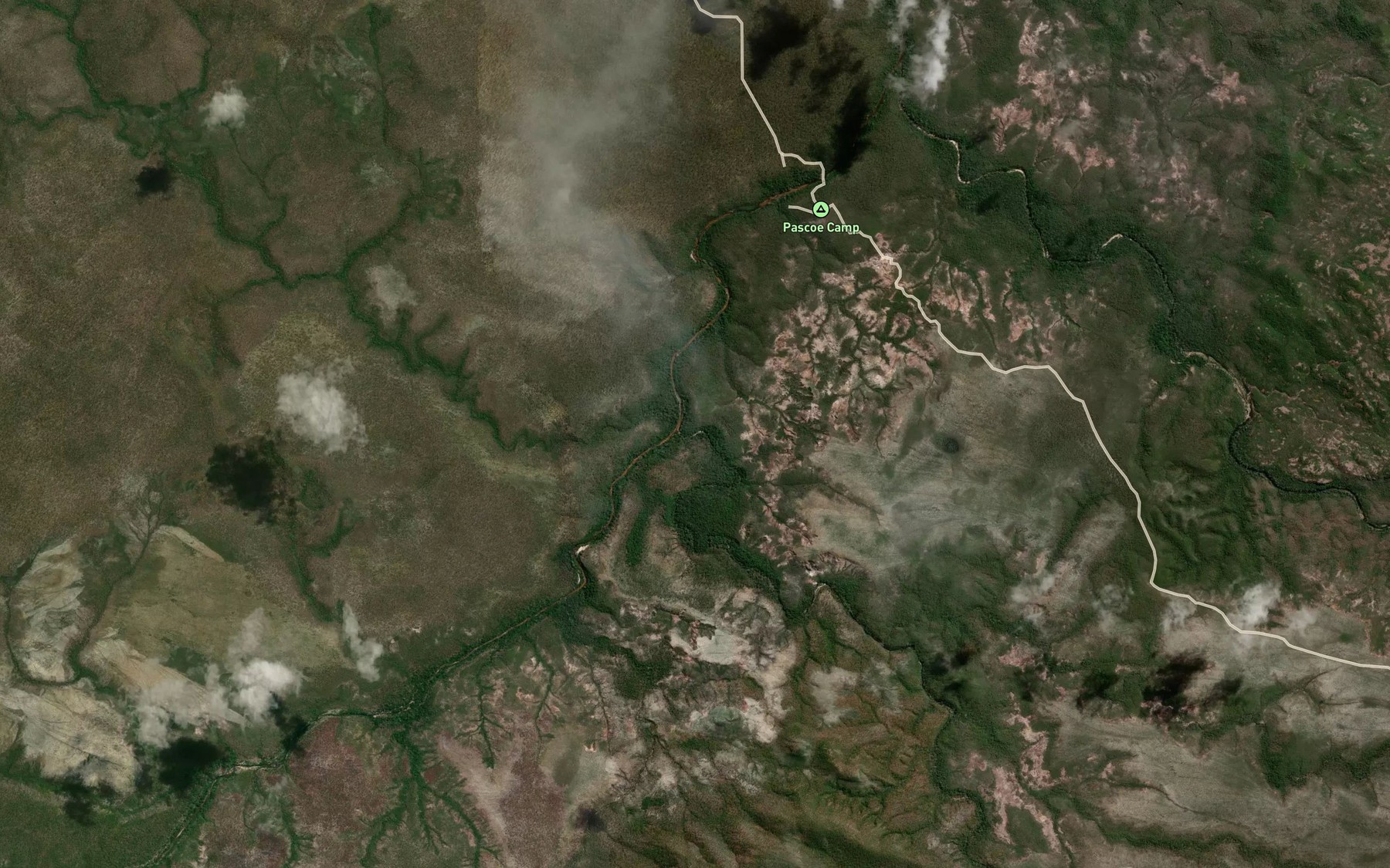Satellite map of the Canoe Creek