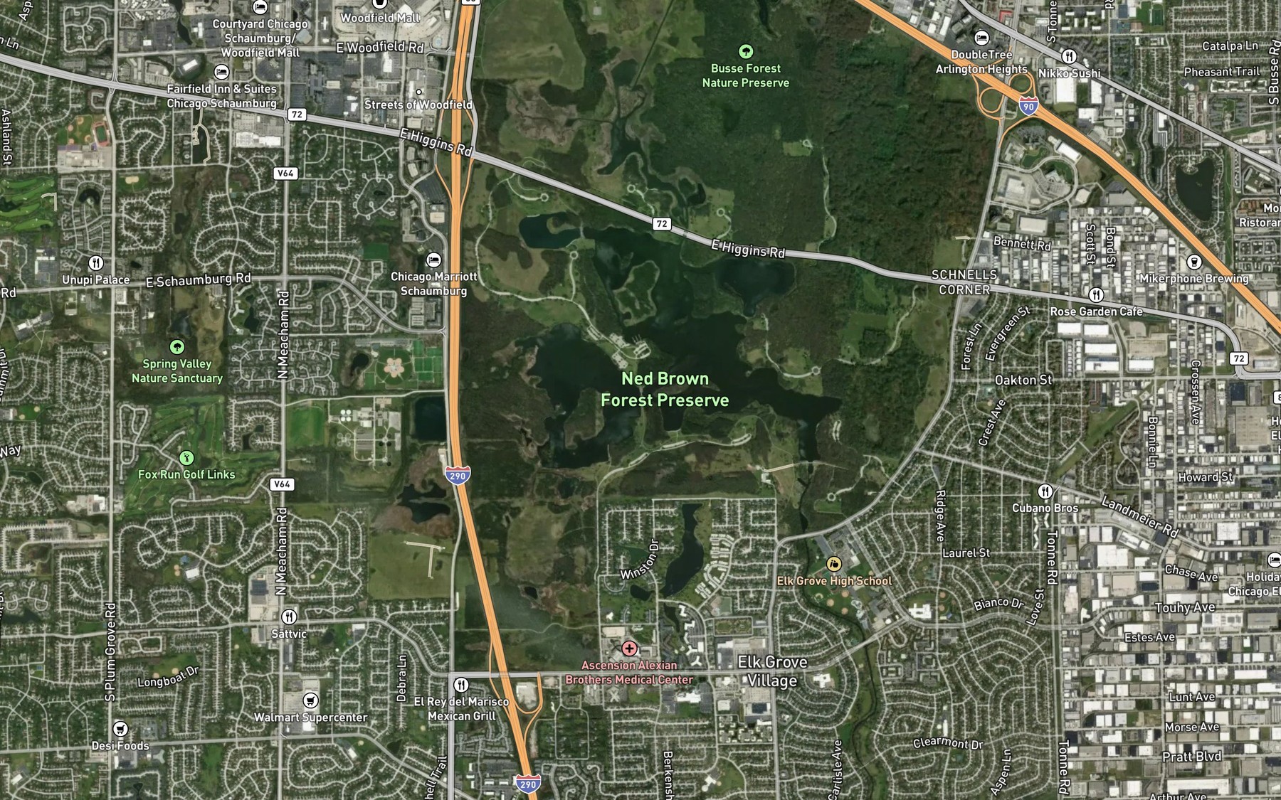 Satellite map of the South Pool