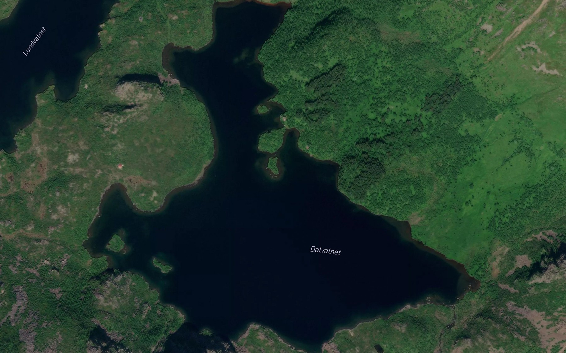 Satellite map of the Dalvatnet