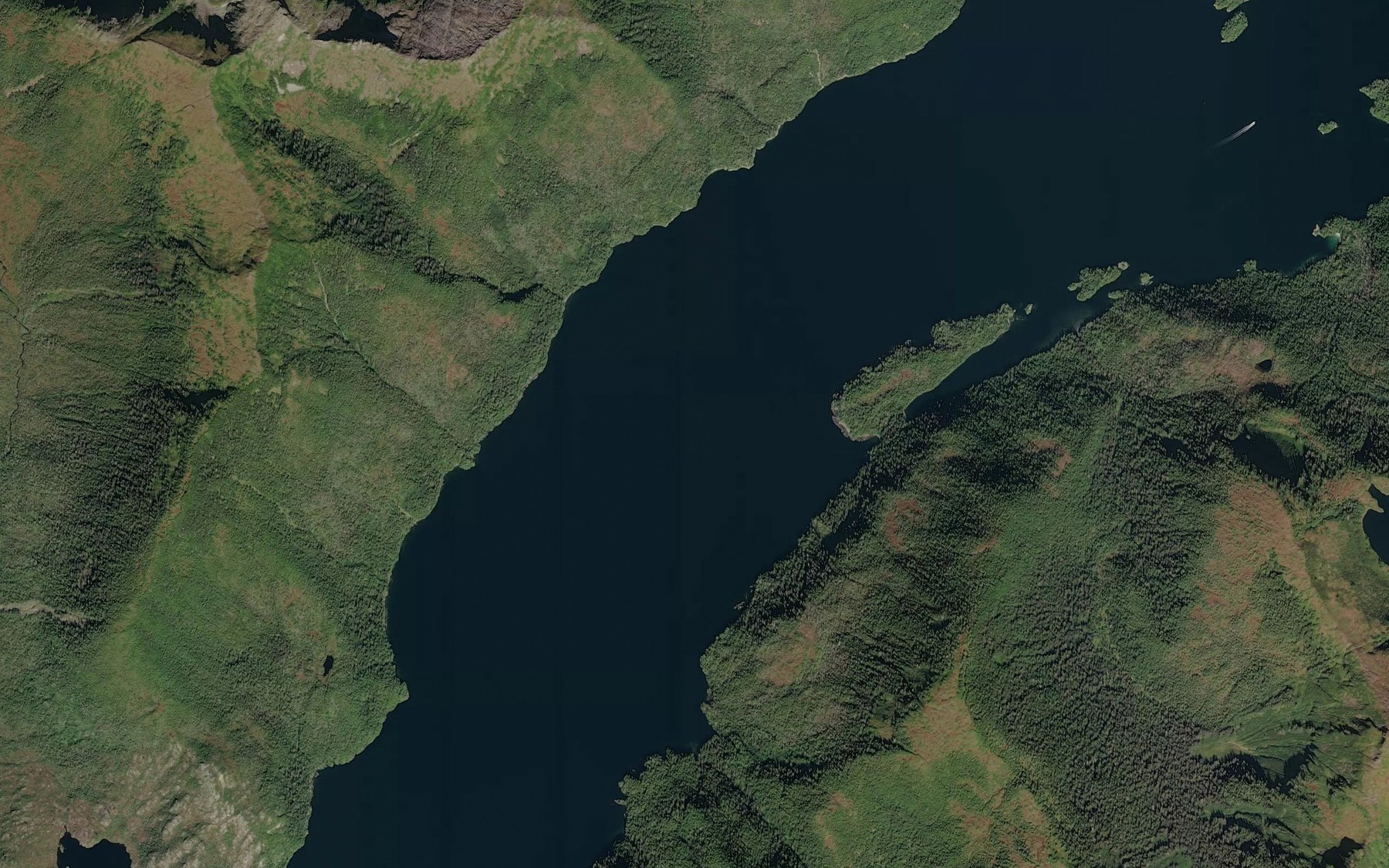 Satellite map of the Necker Bay
