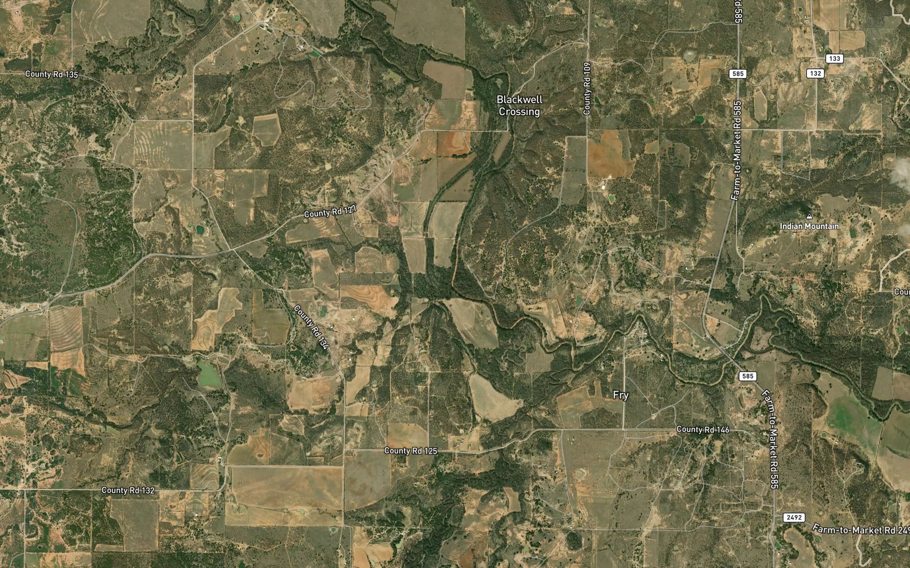 Satellite map of the Little Mud Creek