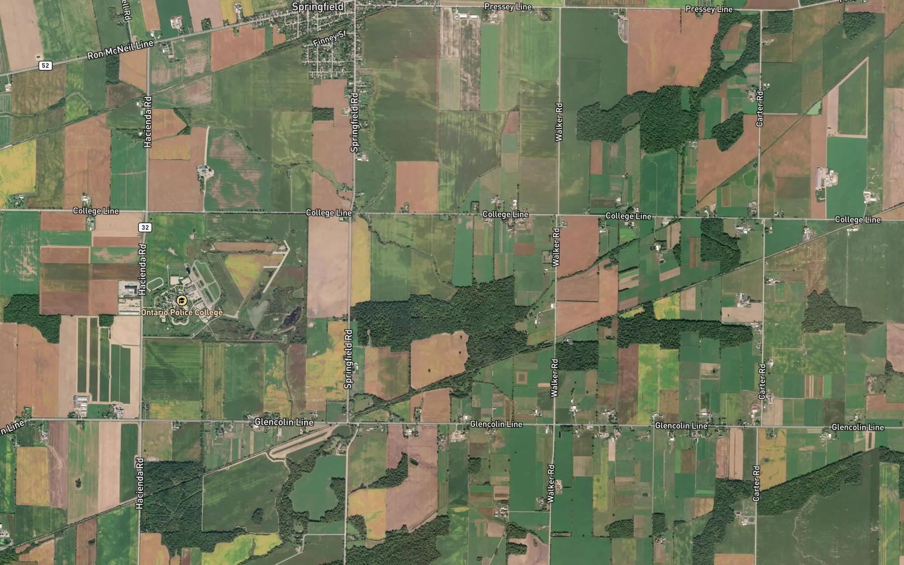 Satellite map of the Stirton Drain
