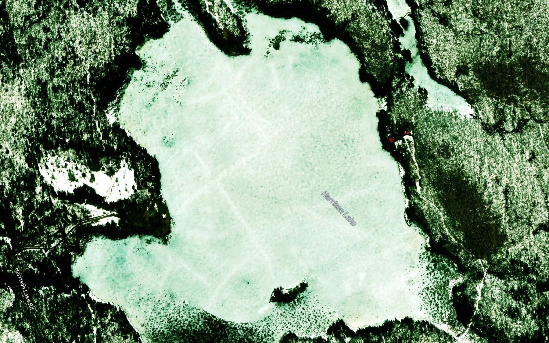 Satellite map of the Harrison Lake