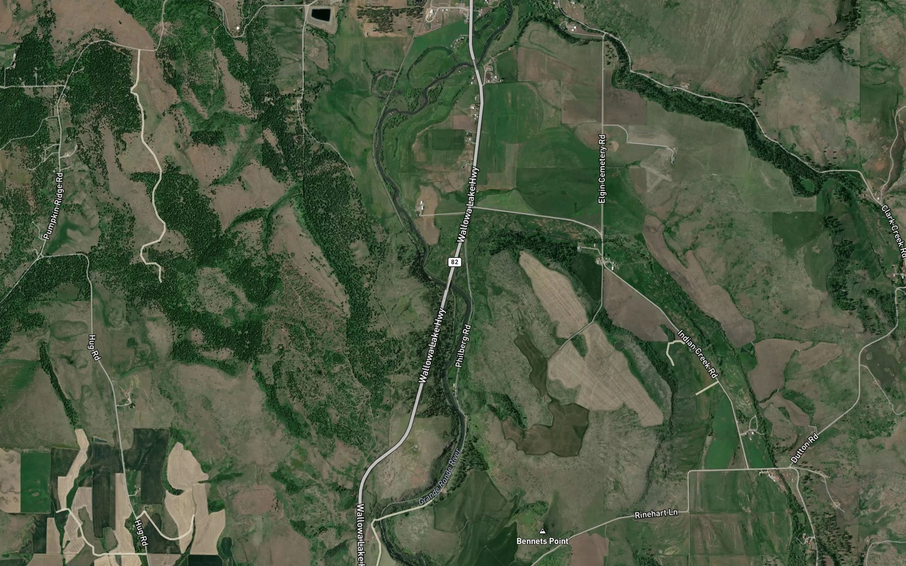 Satellite map of the Indian Creek