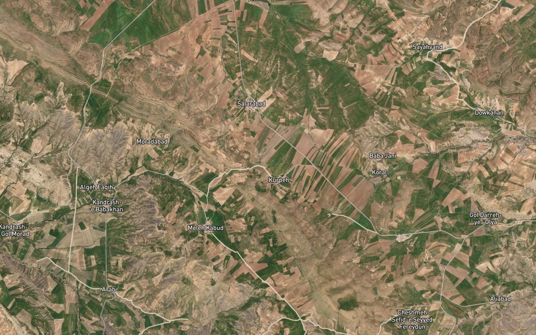 Satellite map of the Cheshmeh-ye Dargah