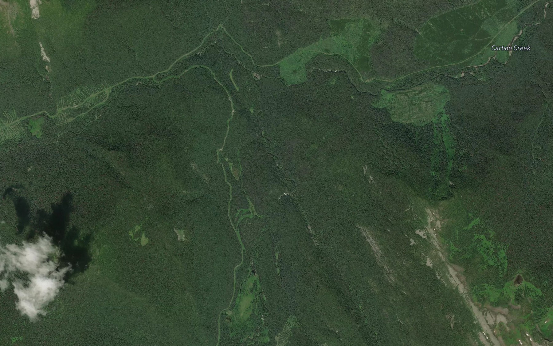 Satellite map of the Peck Creek