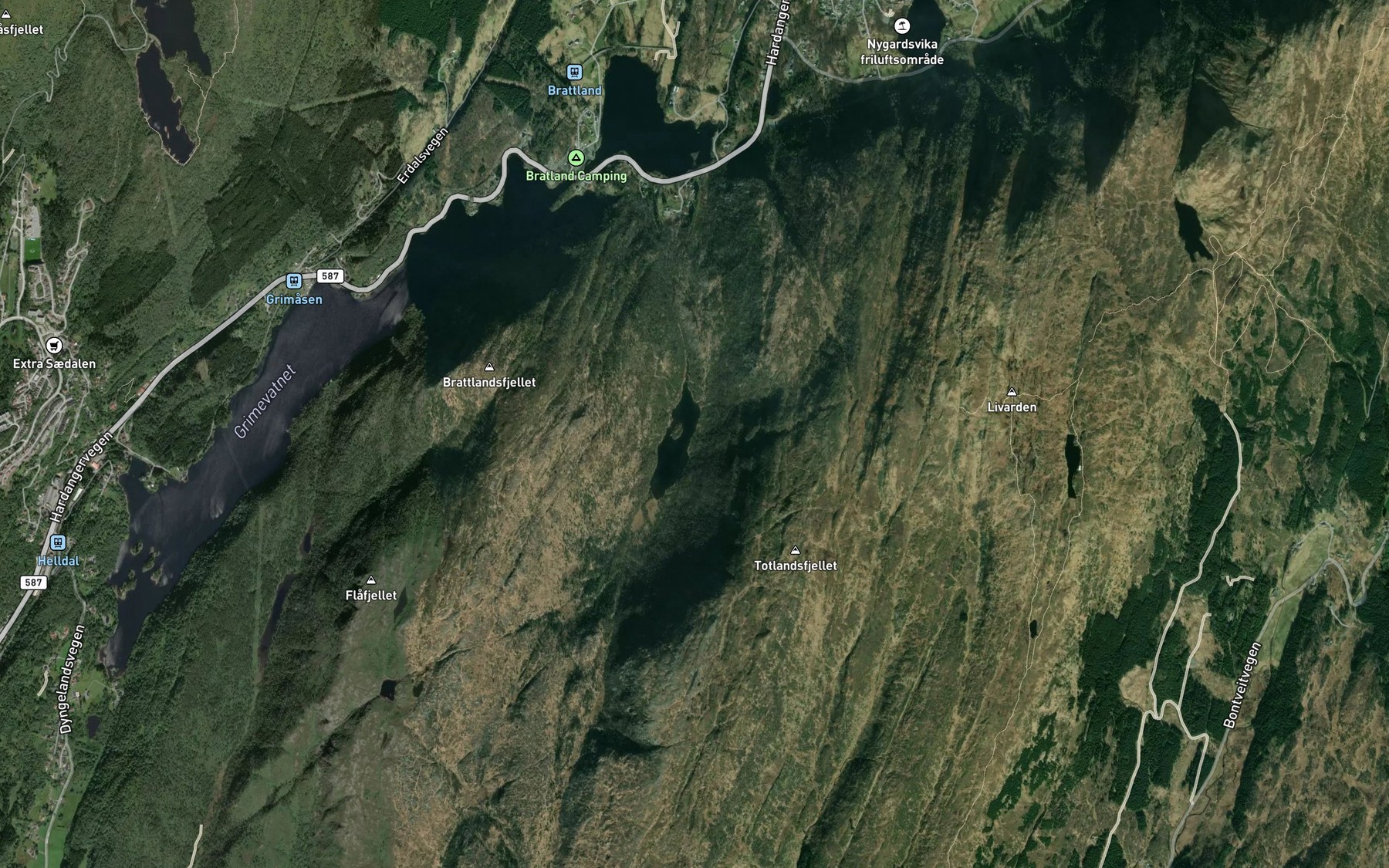 Satellite map of the Furedalsvatnet