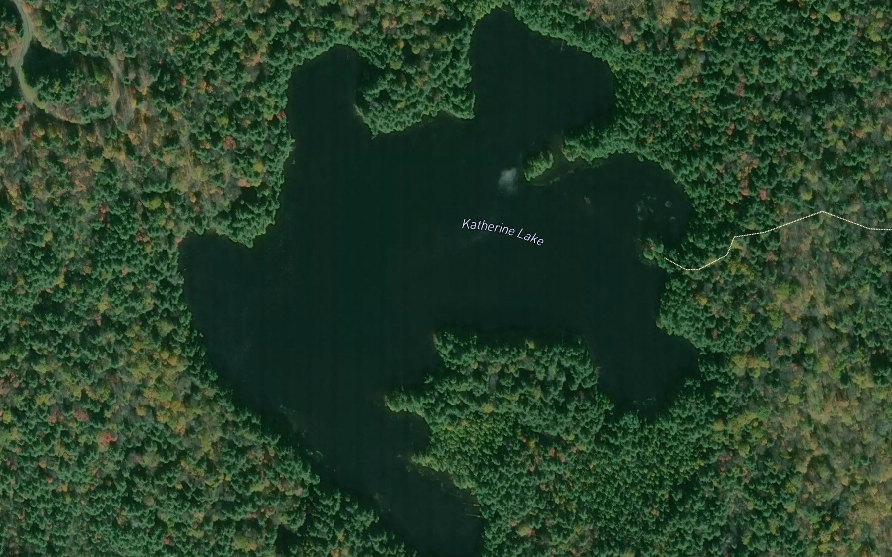 Satellite map of the Katherine Lake