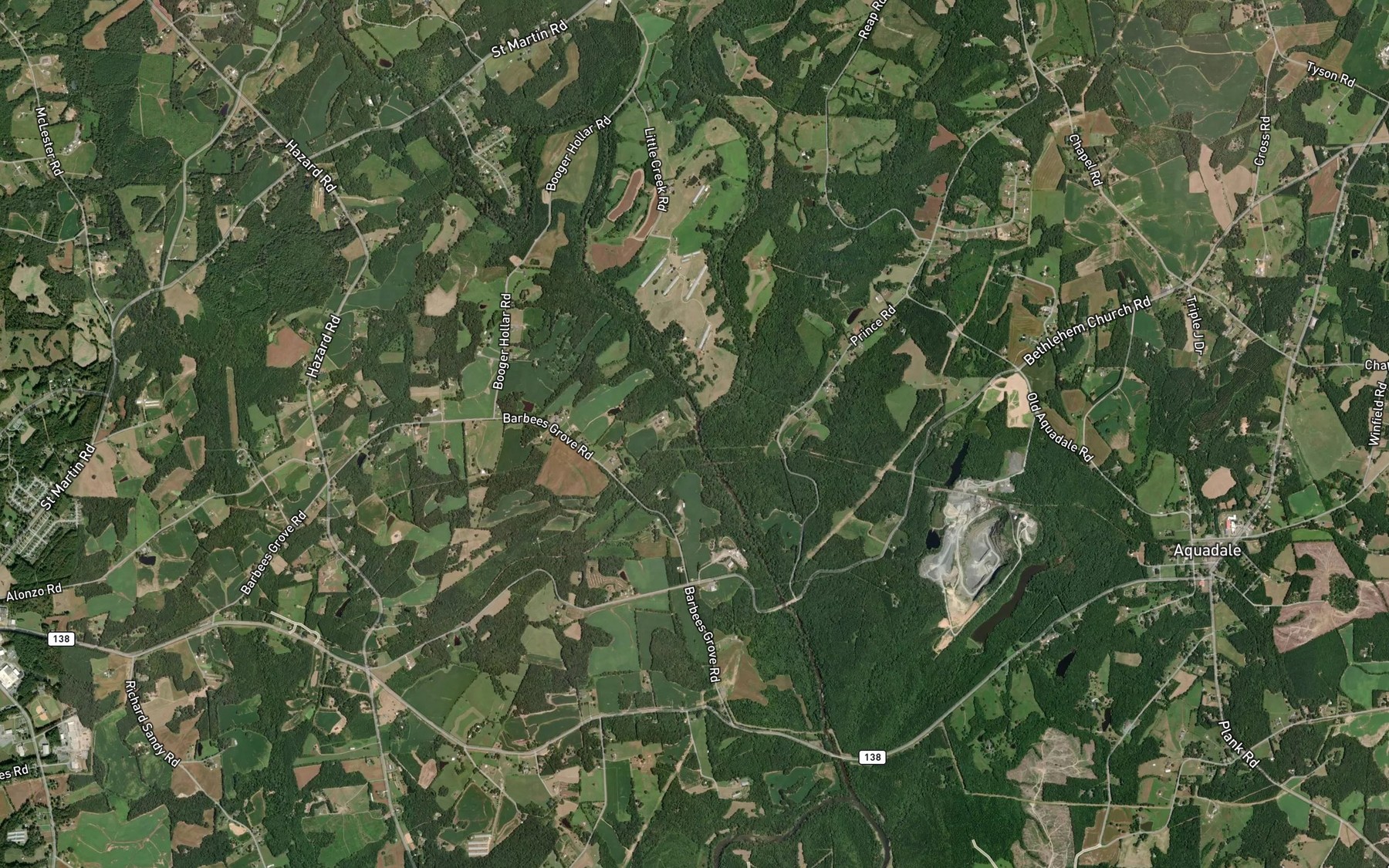 Satellite map of the Horse Branch
