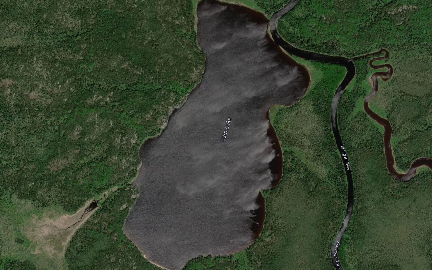 Satellite map of the Cam Lake