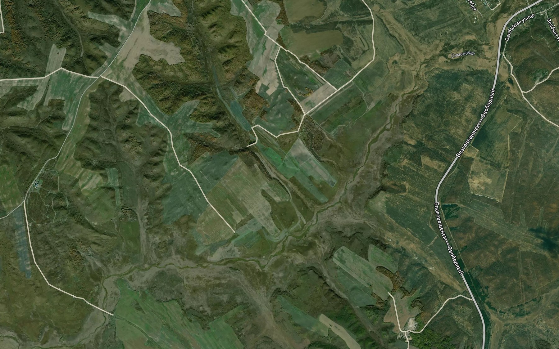Satellite map of the Pad' Nefed'yeva