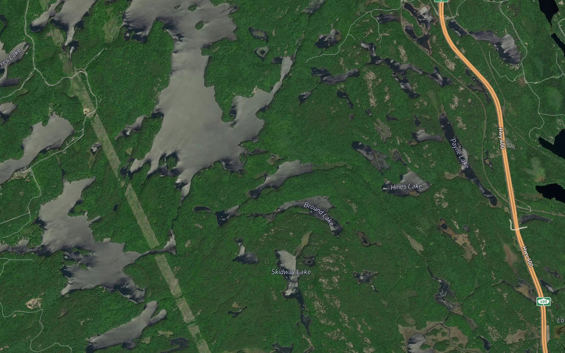 Satellite map of the Oldfield Lake