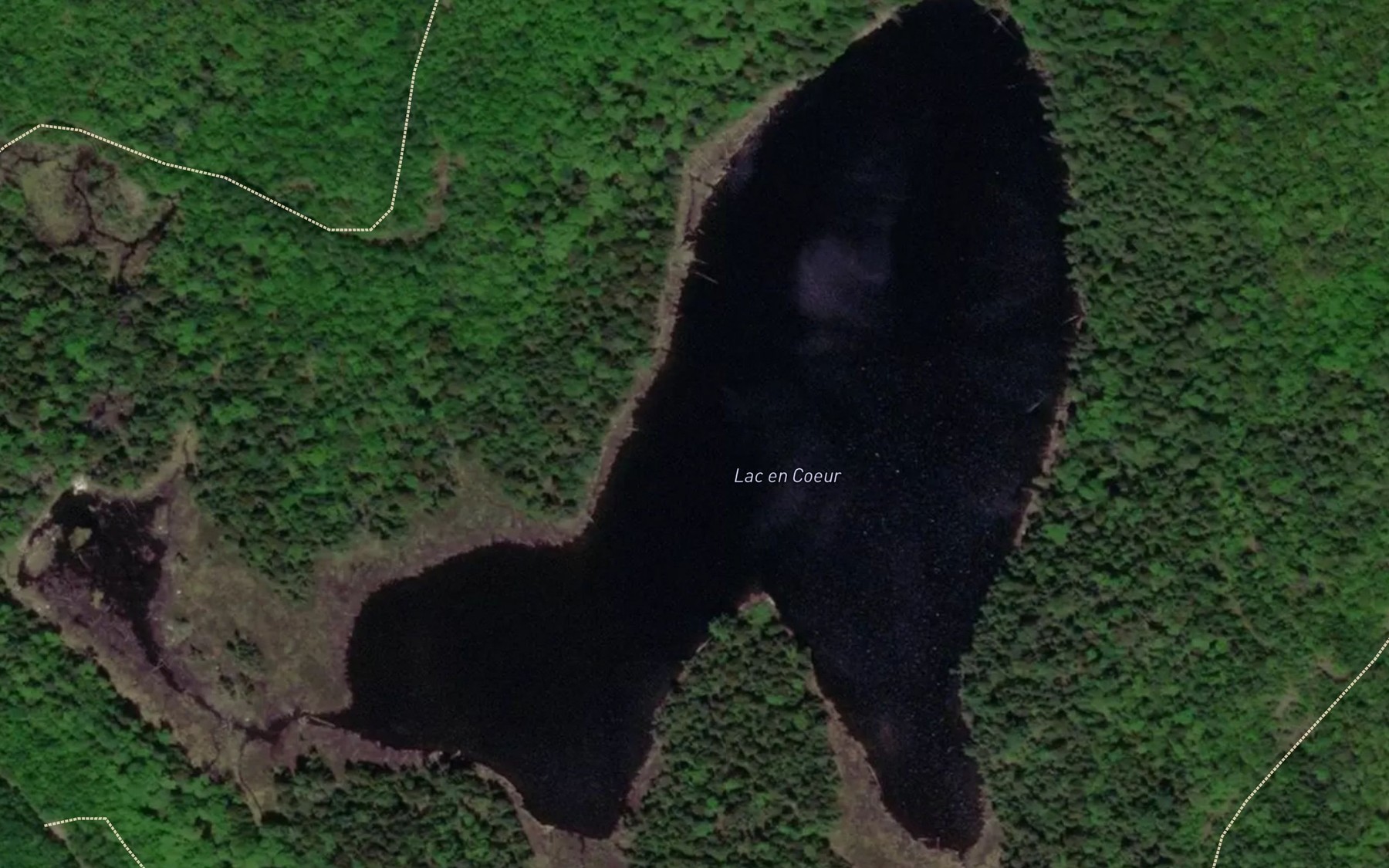 Satellite map of the Lac en Coeur