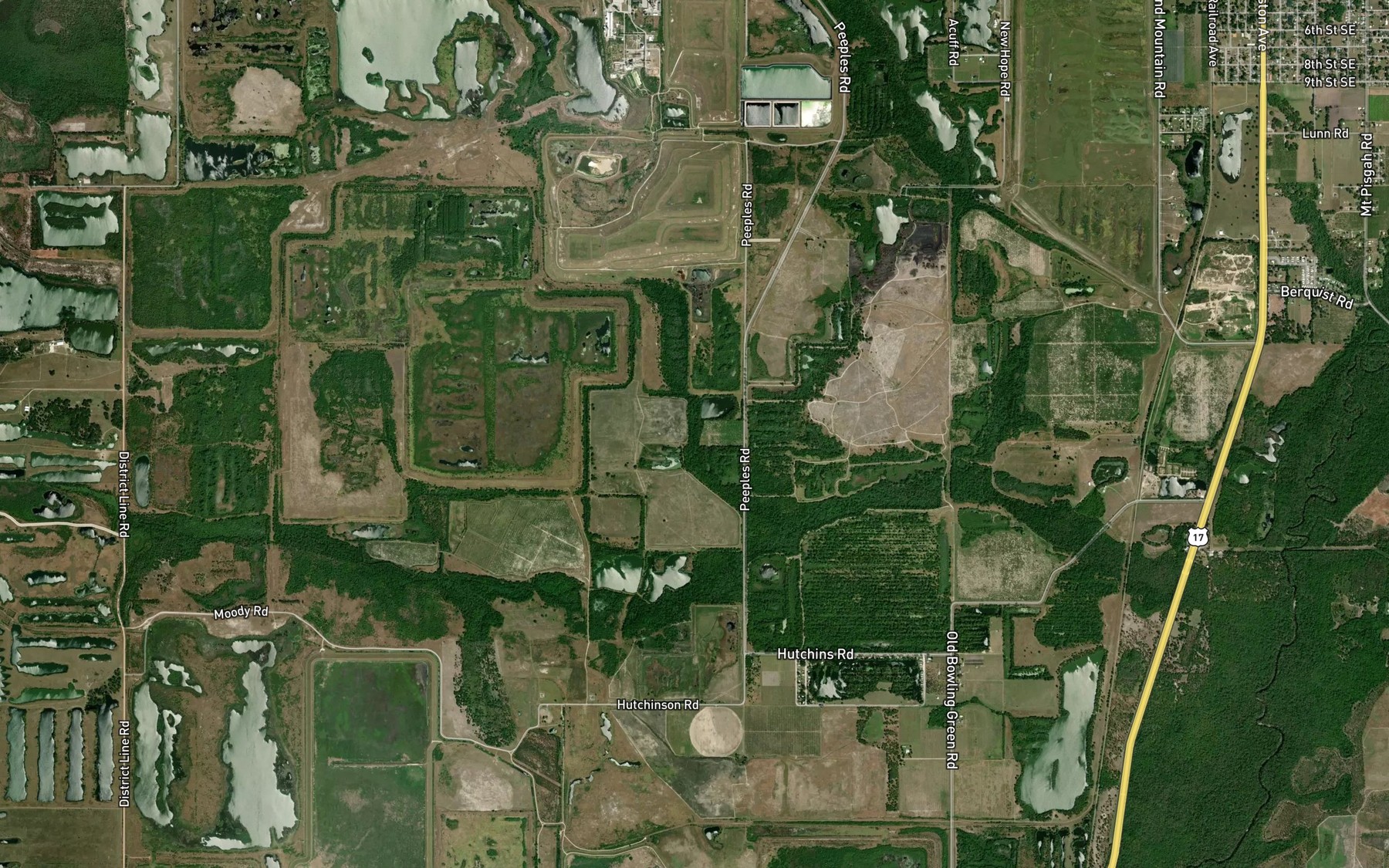 Satellite map of the Crooked Drain