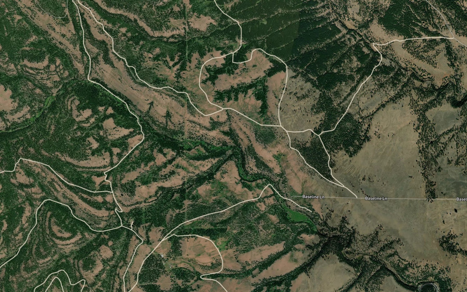 Satellite map of the Bear Creek