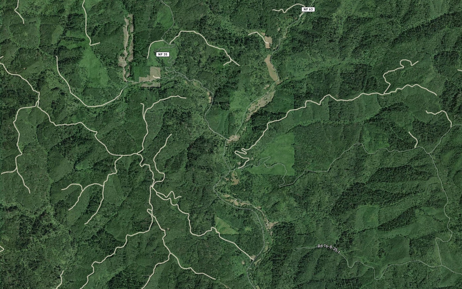 Satellite map of the Panther Creek