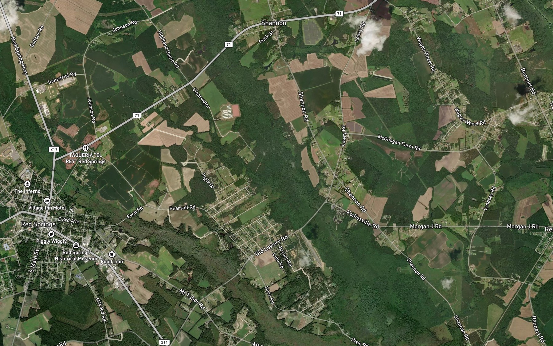 Satellite map of the Juniper Branch