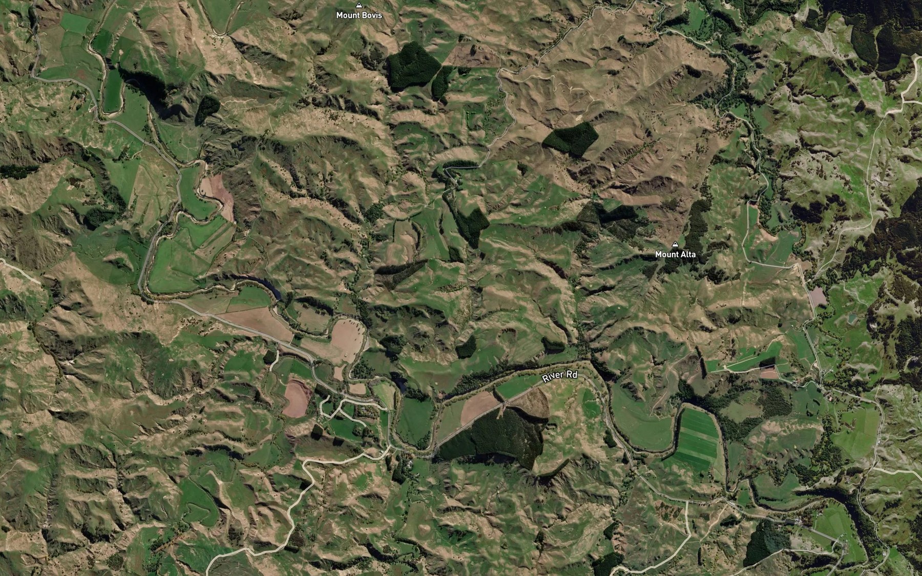 Satellite map of the Akitio River