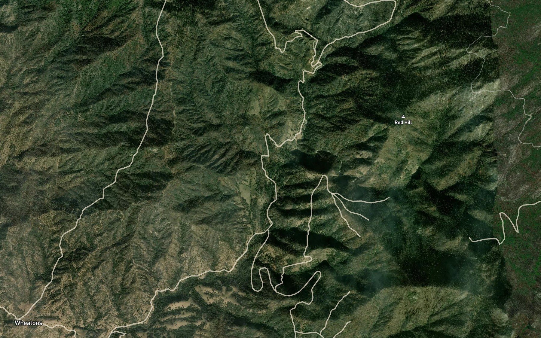 Satellite map of the Windy Creek