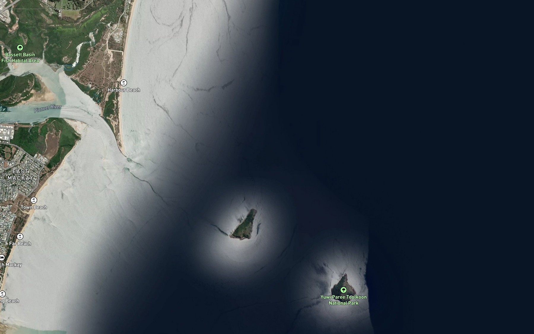 Satellite map of the North End Reef