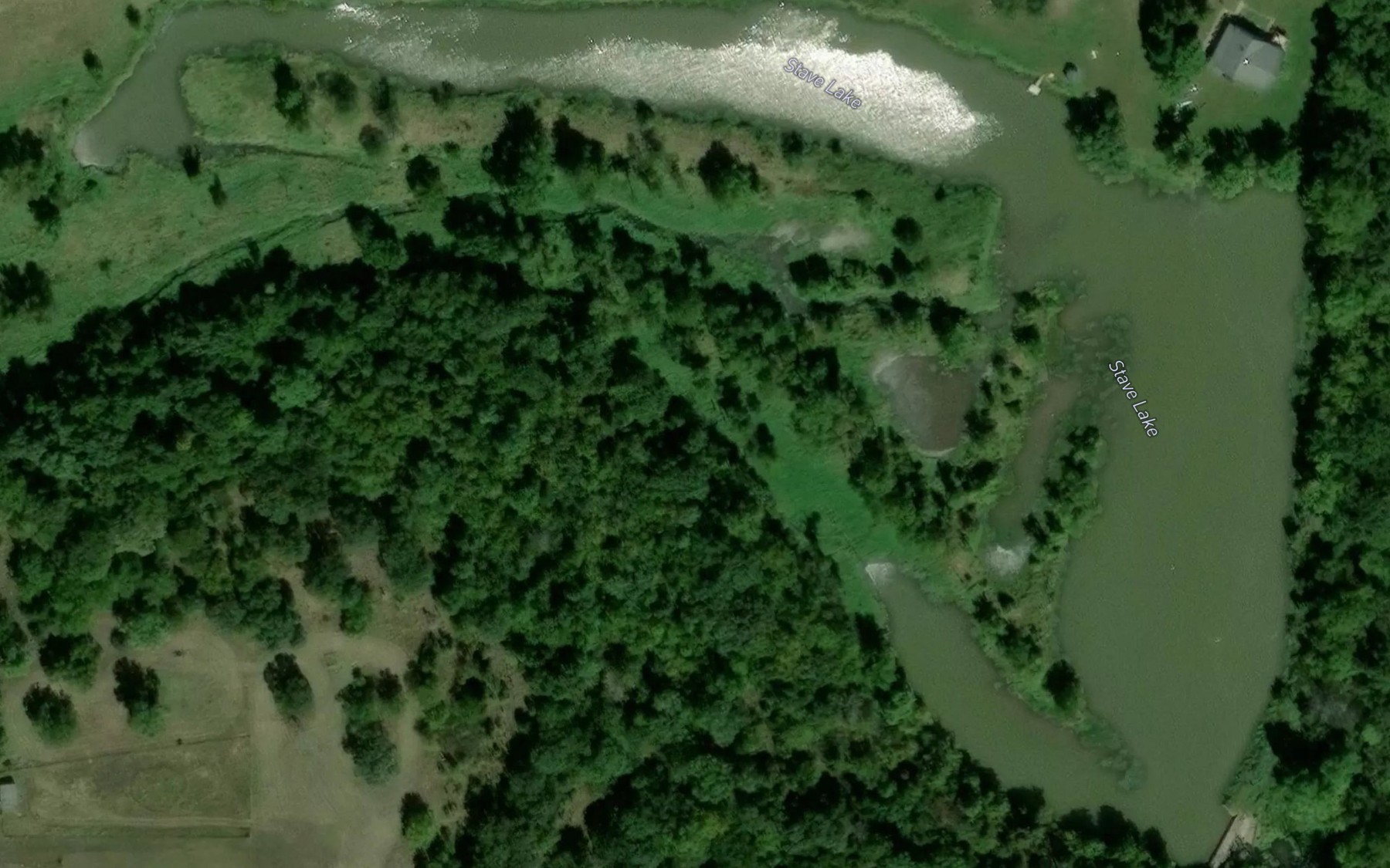 Satellite map of the Stave Lake