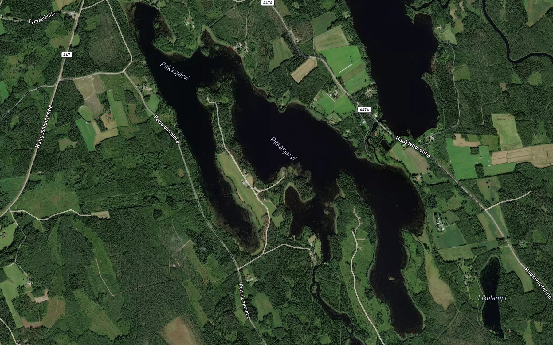 Satellite map of the Pitkasjarvi
