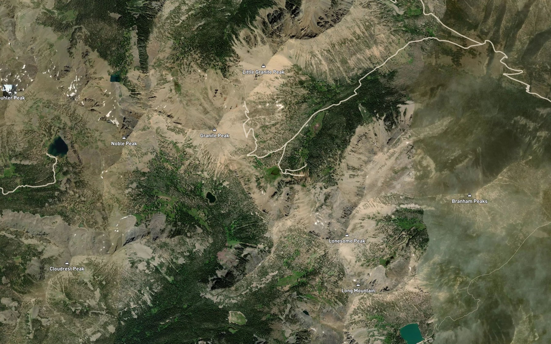 Satellite map of the Granite Lake
