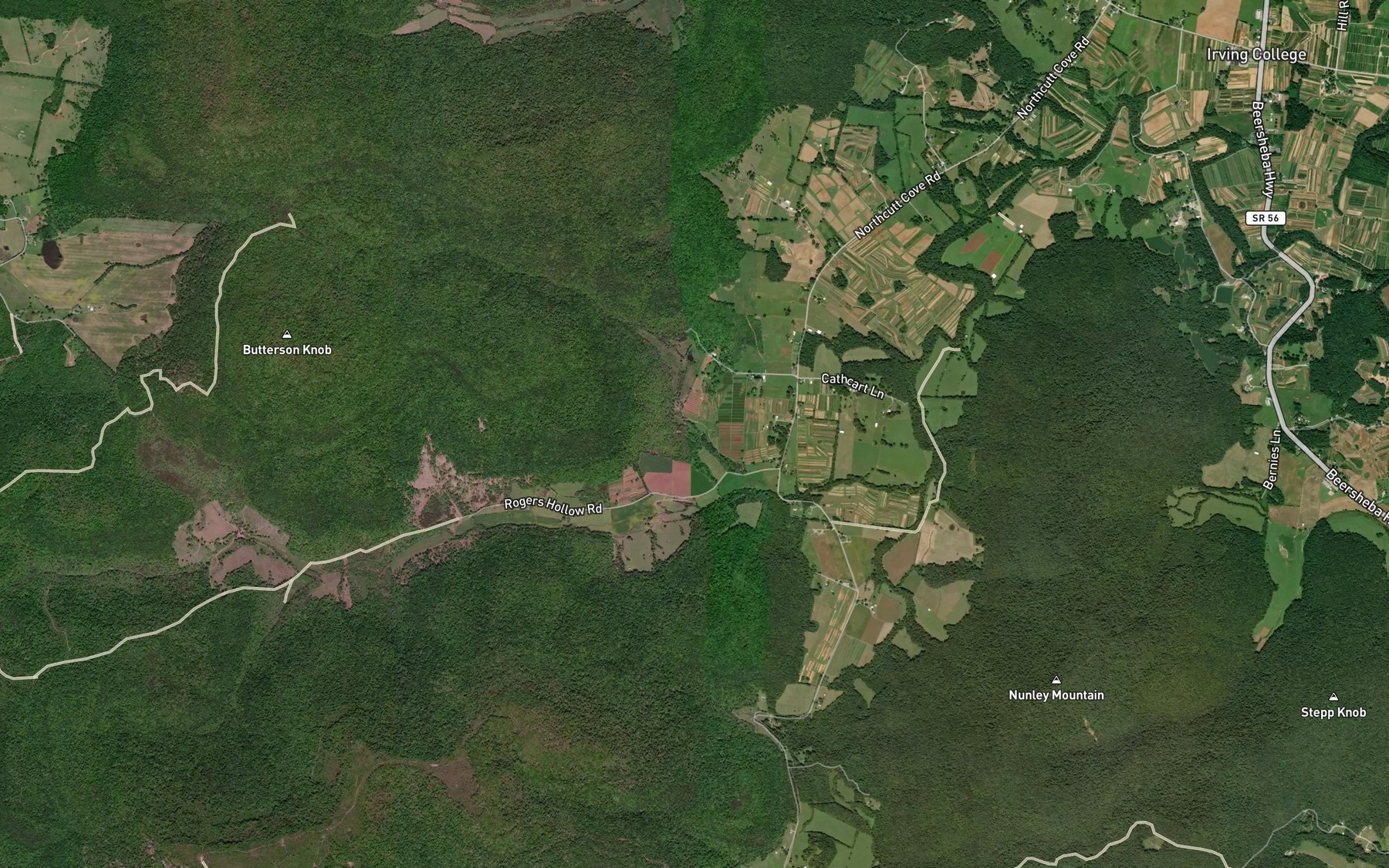 Satellite map of the Smith Hollow