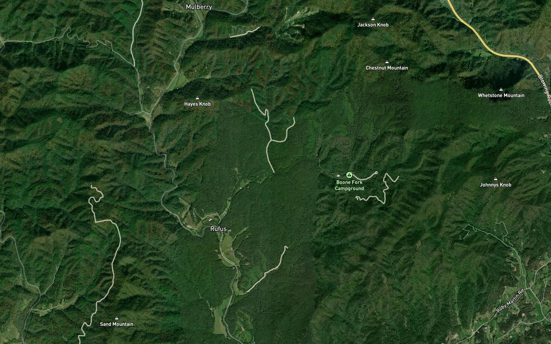Satellite map of the Laurel Fork