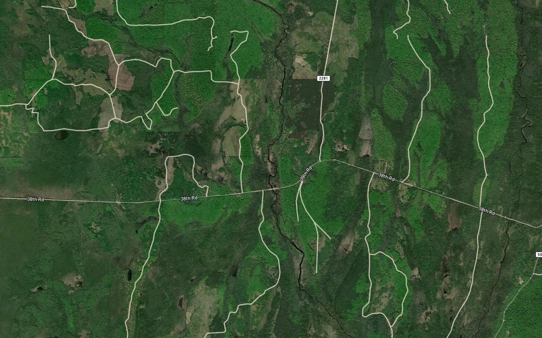 Satellite map of the Casey Creek