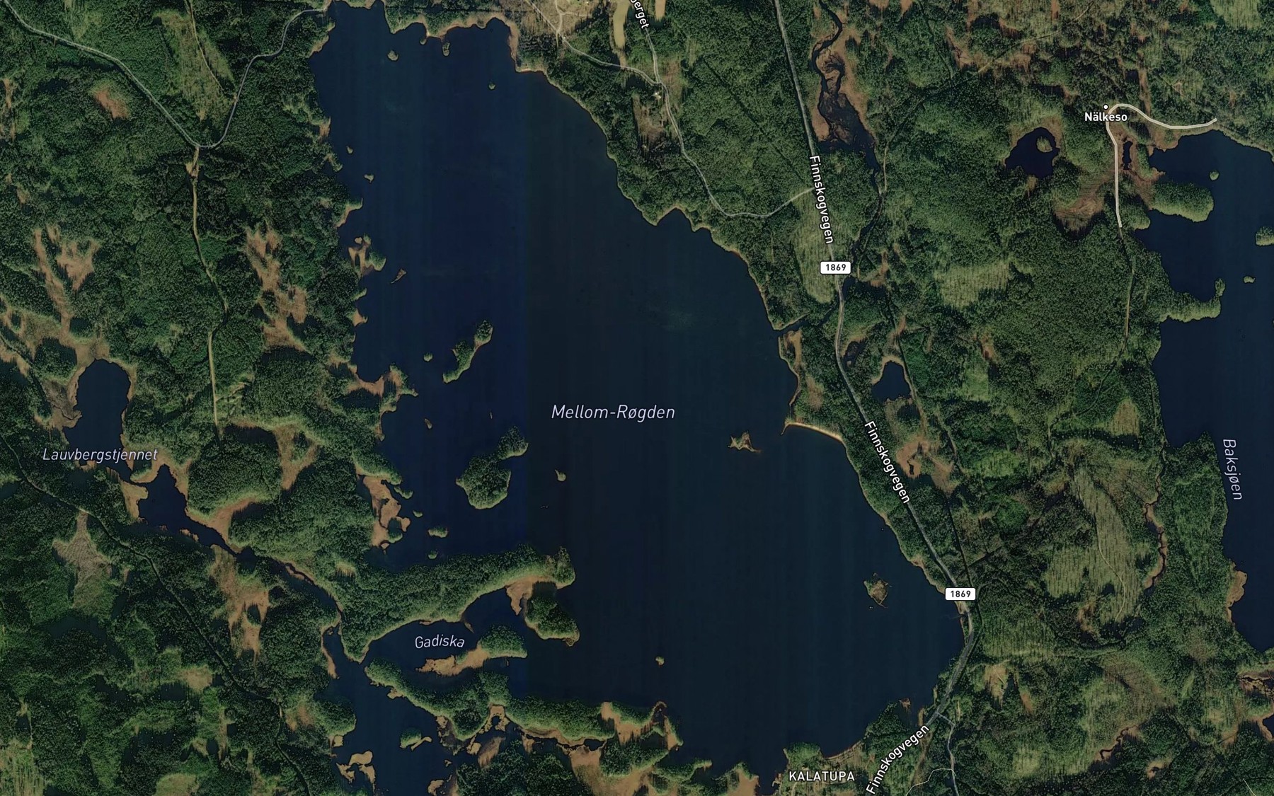 Satellite map of the Mellom Rogden