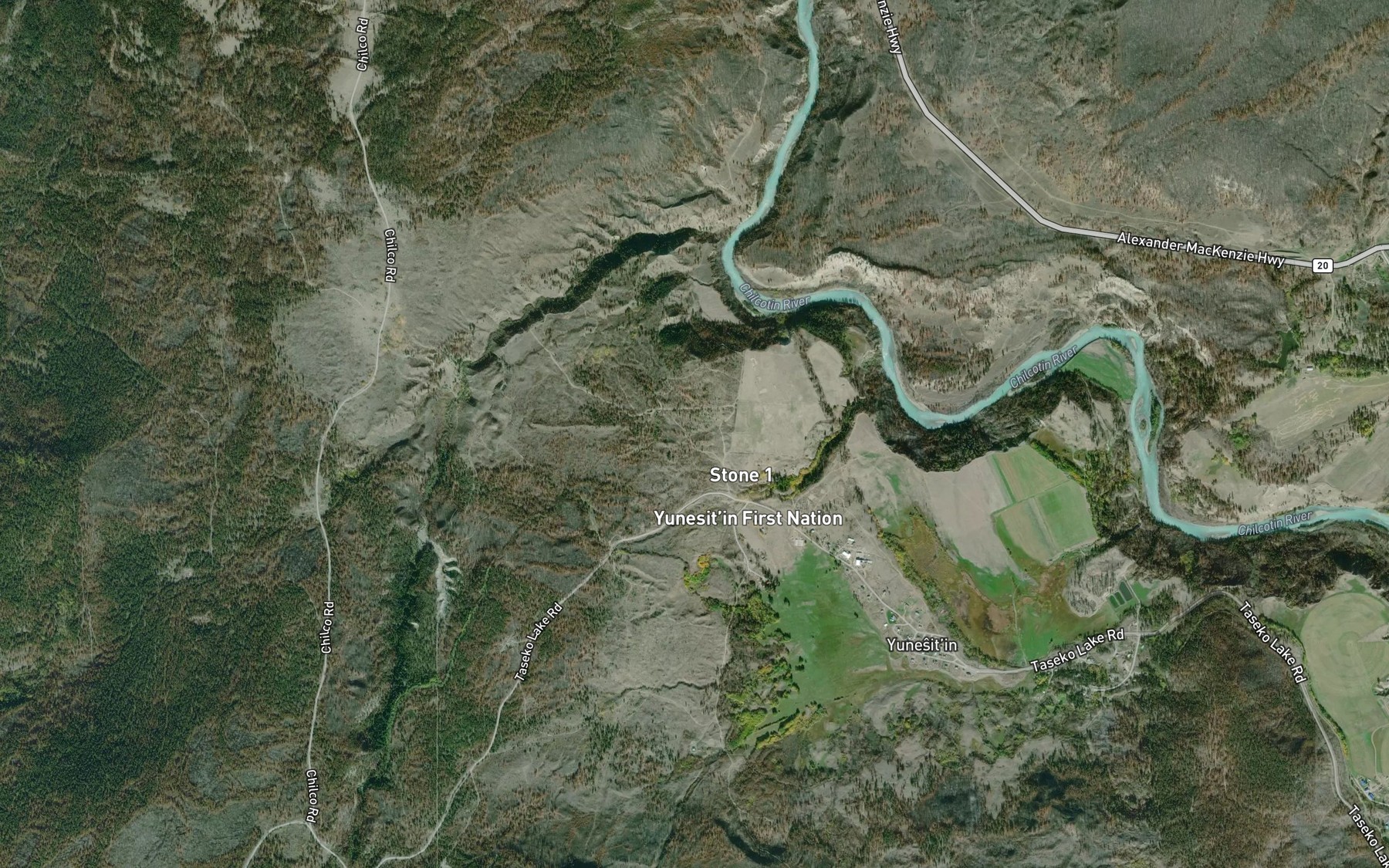 Satellite map of the Minton Creek
