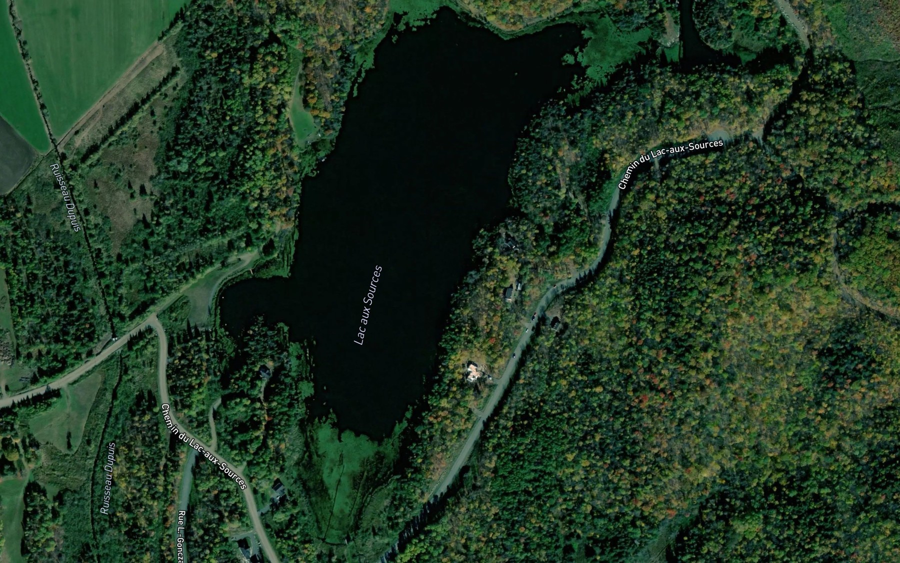 Satellite map of the Lac aux Sources